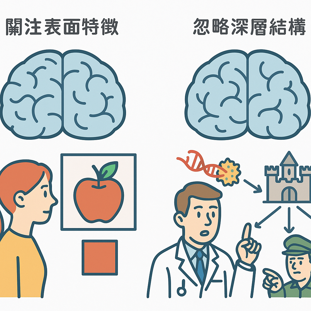 大腦表面 vs 深層結構認知