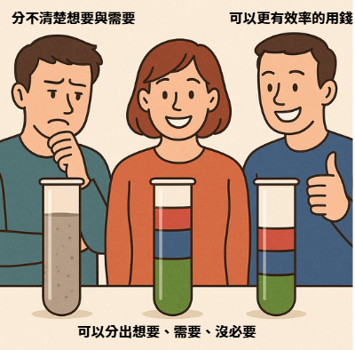 分清楚想要、需要以及沒必要，增加用錢效率